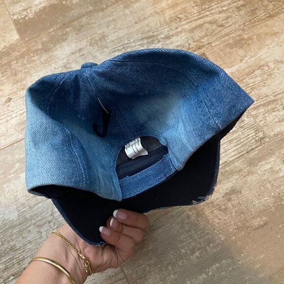 Lipstick Rhinestone Denim Hat  - Picture 2 of 2